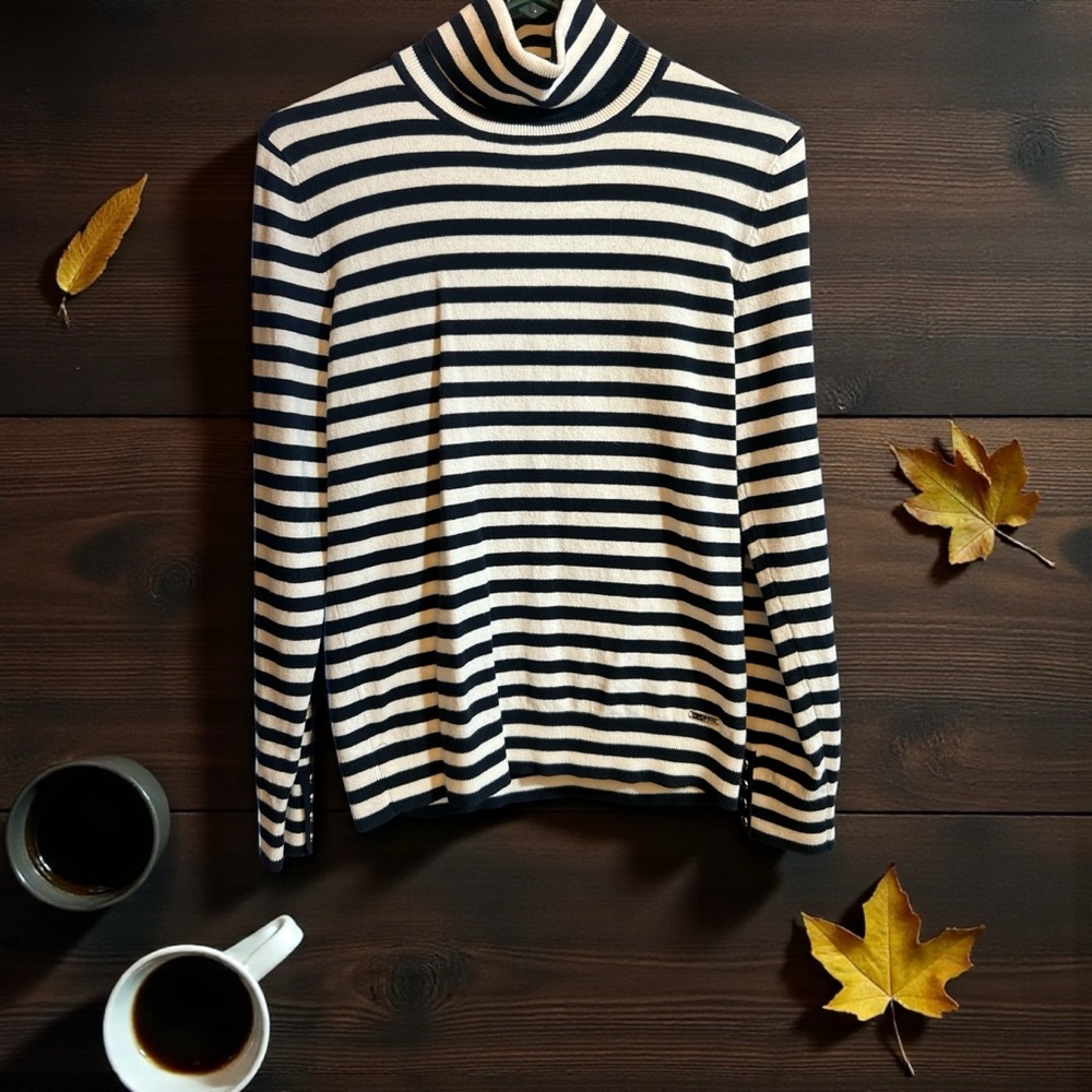 Striped Turtleneck Sweater